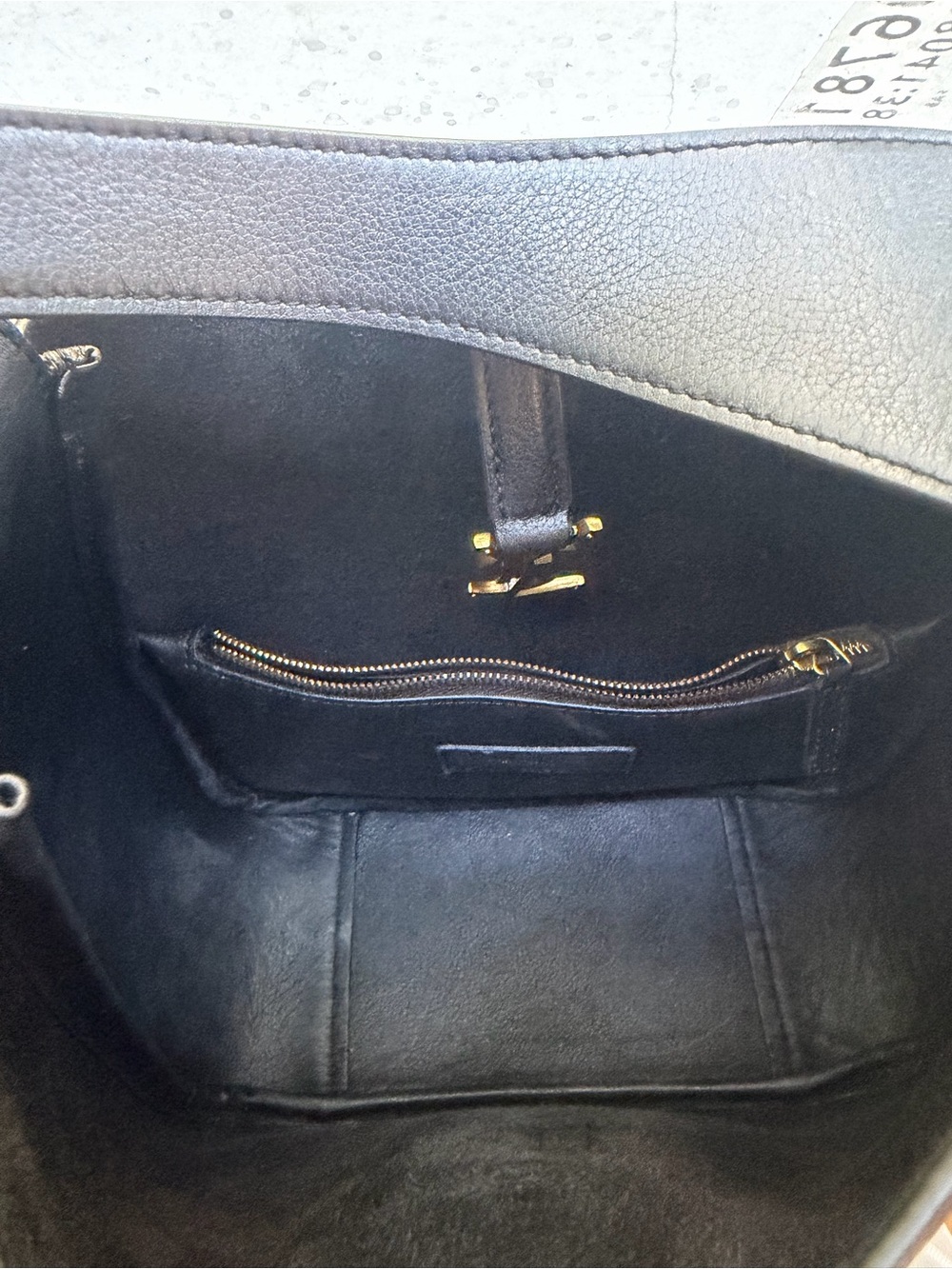 Saint Laurent Black Leather Hobo with Gold YSL Accent - Picture 4 of 5